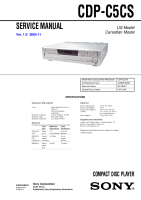 Sony CDP-C5CS - Service Manual 